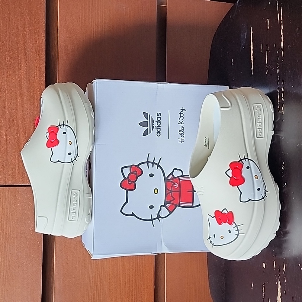 Hello Kitty Sanrio x Adidas Adifom White Stan Smith Mule Platform Sz: 9 - Picture 3 of 12